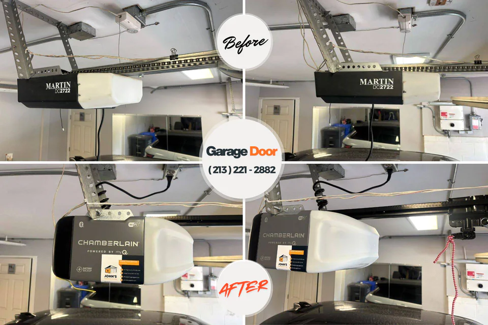 Before and after: garage door spring repair Elwood, UT